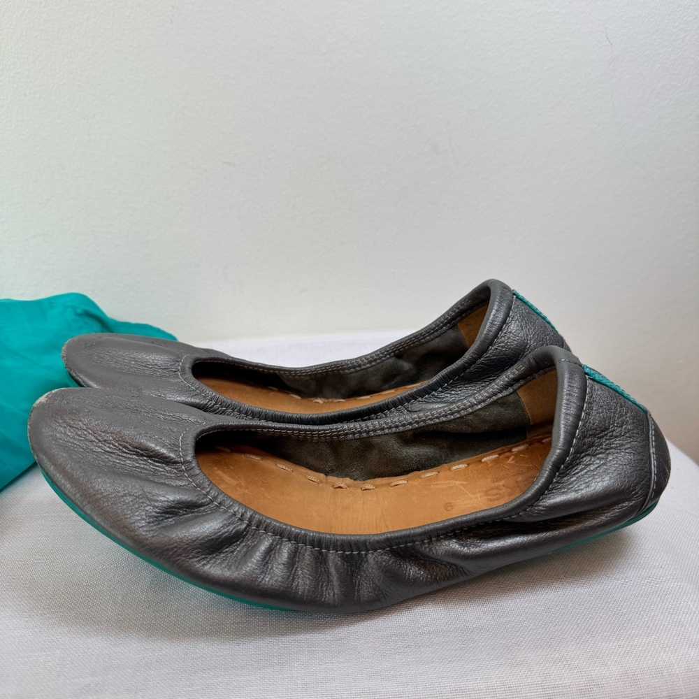 Tieks Silver Ballet Flats Metallic Office Party Wedding Event Summer 0043 - Picture 15 of 17